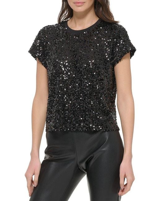 DKNY Black Sequin T-Shirt