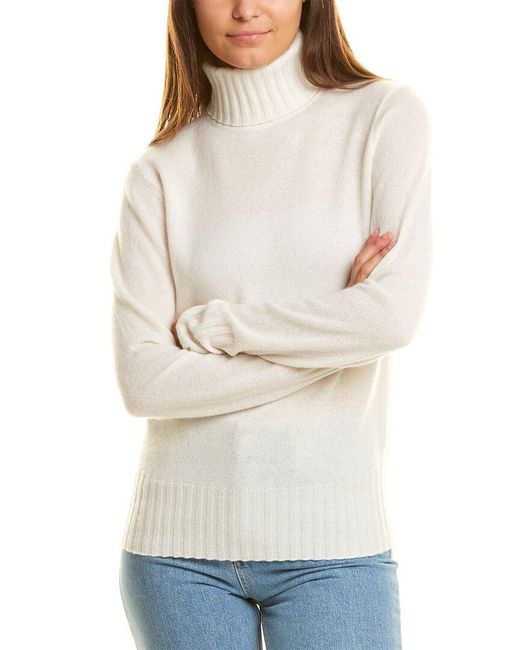Ainsley White Turtleneck Cashmere Sweater
