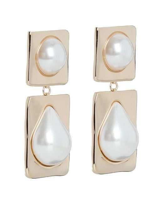 retroféte White Dangle Earrings