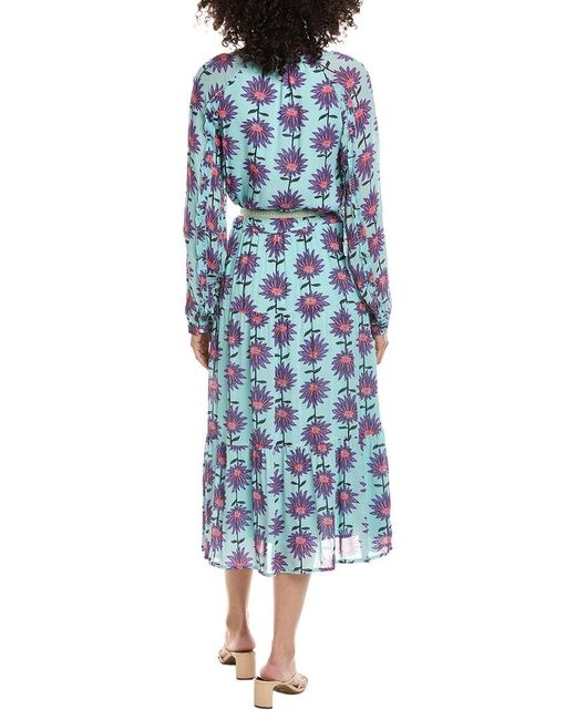 Pom Blue Midi Dress