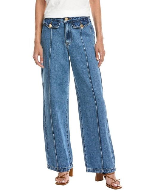 Blank NYC Blue Hands Down Medium High-Rise Wide Leg Jean