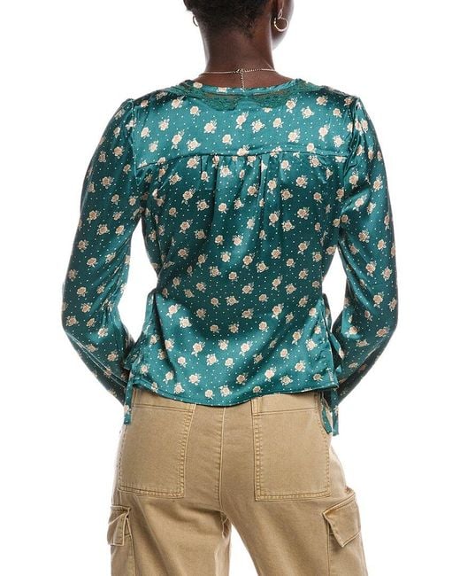 Free People Blue Field Of Roses Top