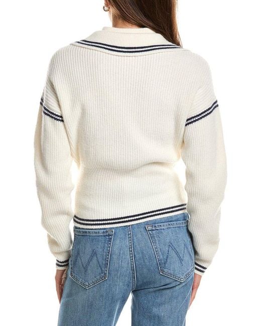 Rowing Blazers Blue Double Collar 1/4-zip Wool-blend Pullover