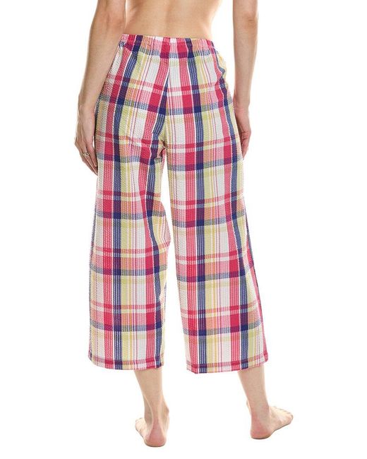 Hue Pink Seersucker Pajama Capri