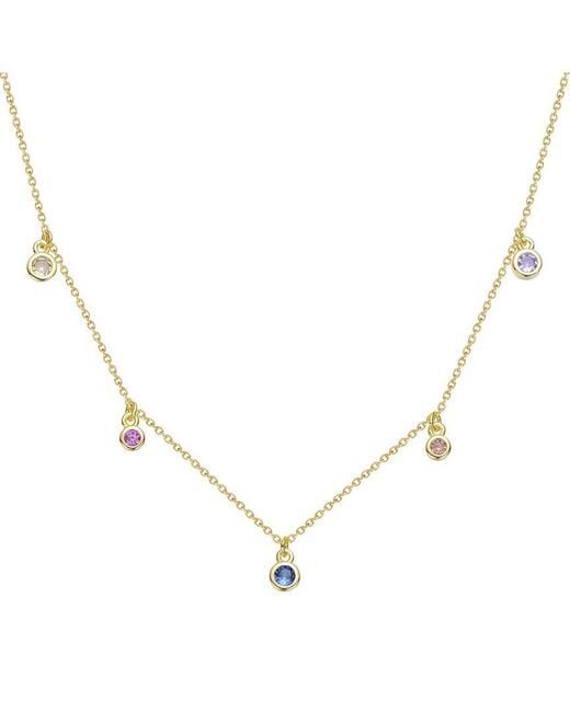 Genevive Jewelry Natural Rachel Glauber 14K Plated Cz Charm Necklace