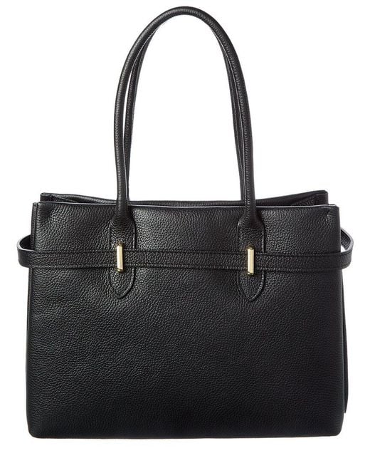 Italian Leather Black Top Handle Bag