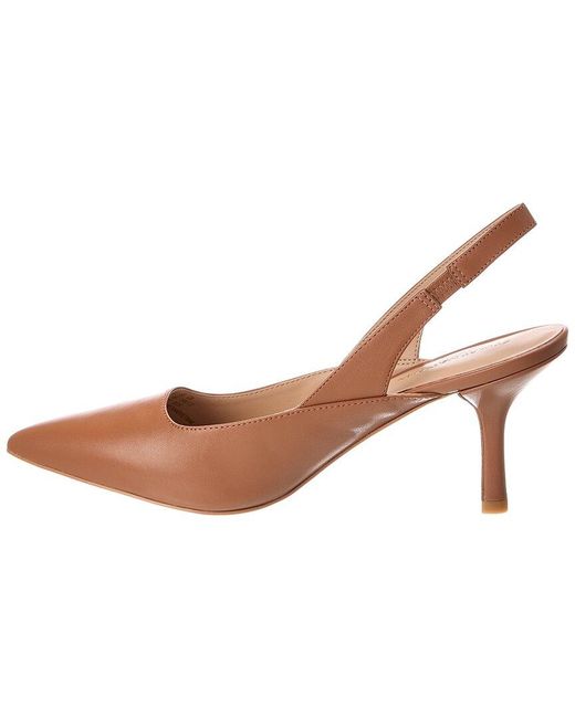 Stuart Weitzman Brown Zuri 75 Leather Slingback Pump