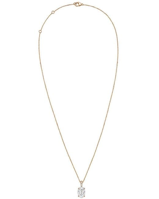 Diana M Metallic Diana M. 14K Rose 3.15 Ct. Tw. Lab-Grown Diamond Pendant Necklace