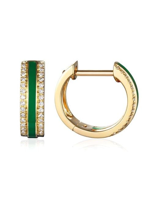 Diana M Metallic Fine Jewelry 14k 0.11 Ct. Tw. Diamond Enamel Earrings