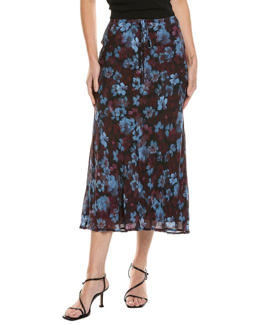 Bella Dahl Blue Bias Midi Skirt