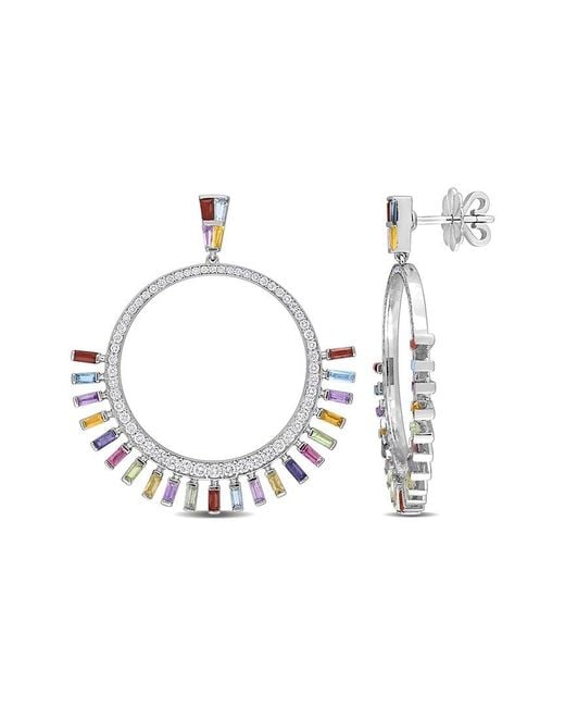 Rina Limor White 14k 8.74 Ct. Tw. Gemstone Earrings