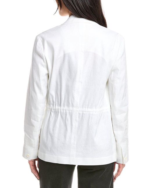 Rag & Bone White Spencer Linen-Blend Blazer