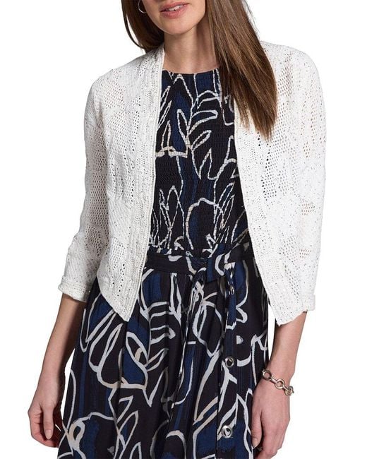 NIC+ZOE Blue Subtle Sequin Cardigan