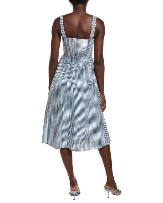 IPPONELLI Blue Gingham Midi Dress