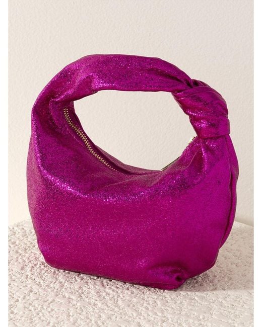 Shiraleah Purple Chrissy Knotted Metallic Top