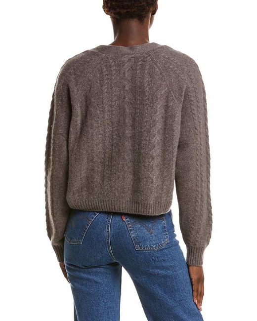 NAADAM Gray Cashmere Airy Cable Cardigan