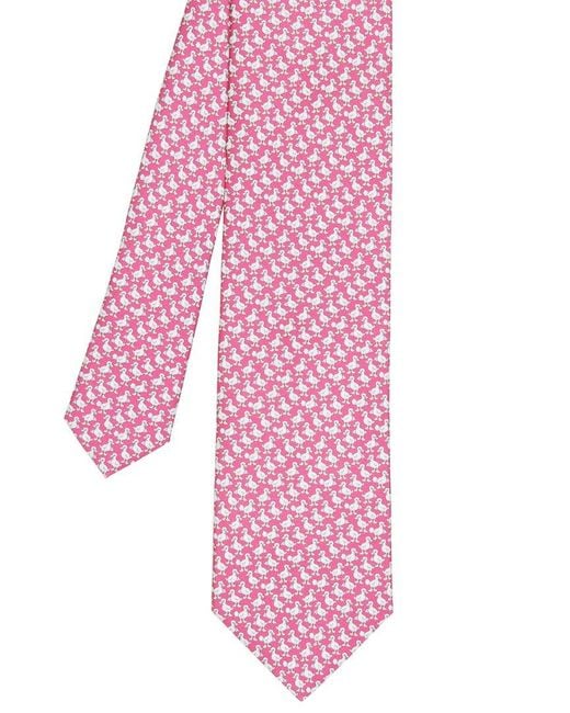 J.McLaughlin Pink Duckling Duck Silk Tie for men