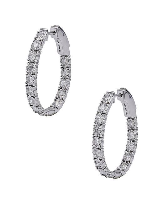 Diana M Metallic Fine Jewelry 14k 1.01 Ct. Tw. Diamond Hoops