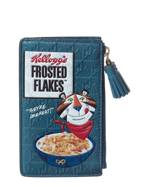Anya Hindmarch Blue Frosted Flakes Leather Pouch
