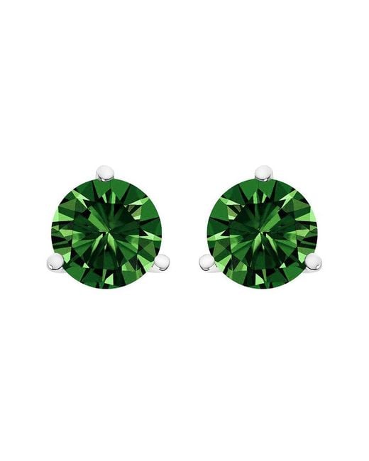 Haus of Brilliance Green 14K 1.50 Ct. Tw. Lab-Grown Diamond Stud Earrings