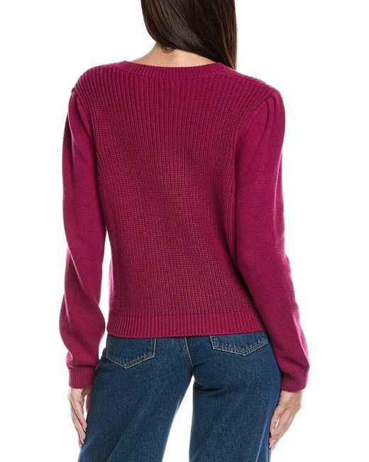 Isla Red Matilda Puff Sleeve Sweater
