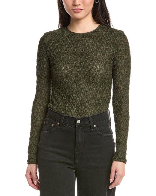 Rag & Bone Green Ellie Lace T-Shirt