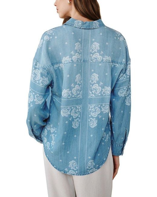 Bella Dahl Blue Boyfriend Button Down Shirt