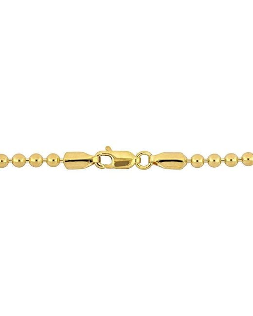 Italian Gold White 14K Bead Bracelet