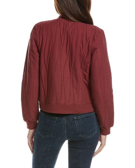 XCVI Red Hurston Quilted Bomber Jacket