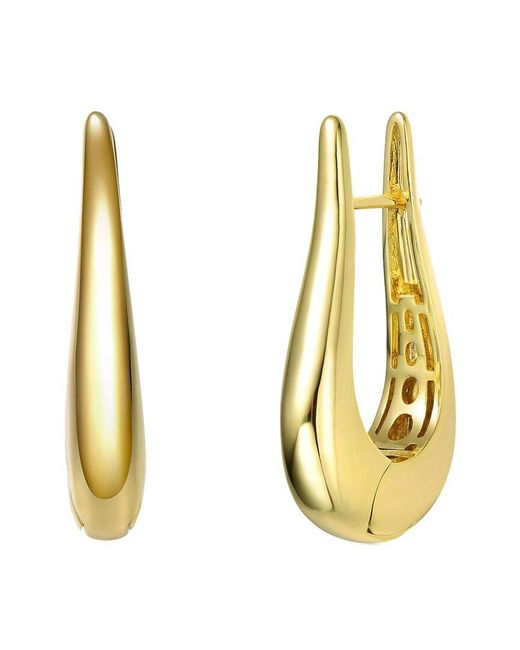 Rachel Glauber Metallic 14k Plated Heavy Hoops