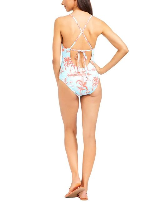 J.McLaughlin White Palmer Persian Pergola One-Piece
