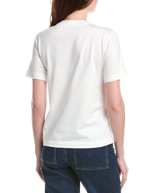 Burberry White Check Cursive Logo T-Shirt