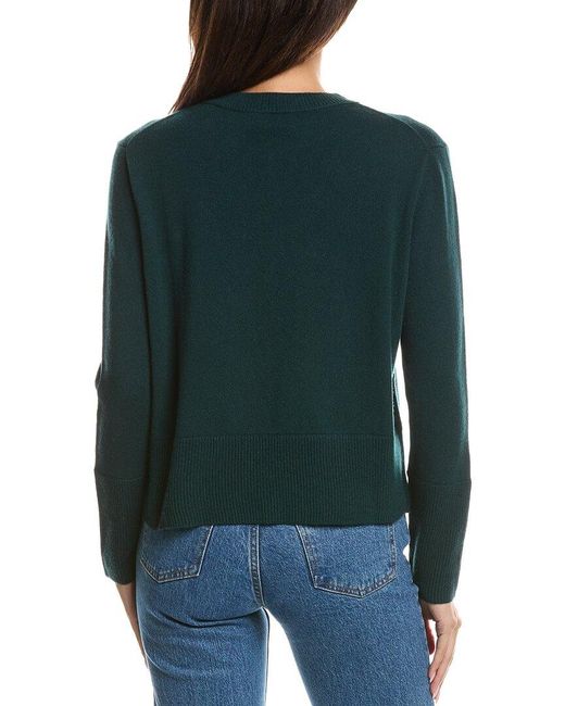 Forte Green Exposed Seam Crewneck Cashmere Sweater
