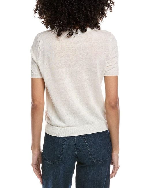 Max Mara White Pancone Linen Sweater
