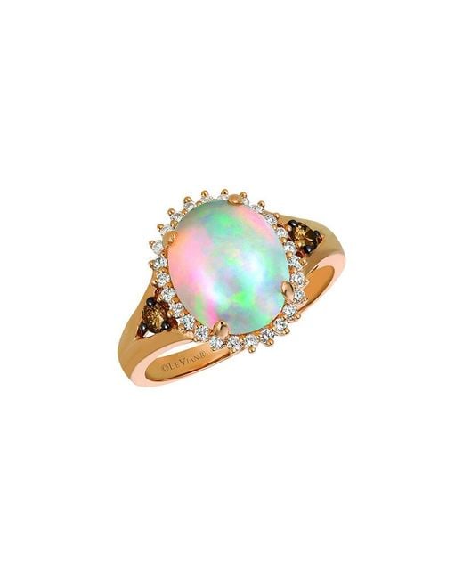 Le Vian White Sunrise 14K Rose 1.96 Ct. Tw. Diamond & Opal Cocktail Ring