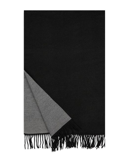 Saachi Black Solid Fringe Reversible Scarf