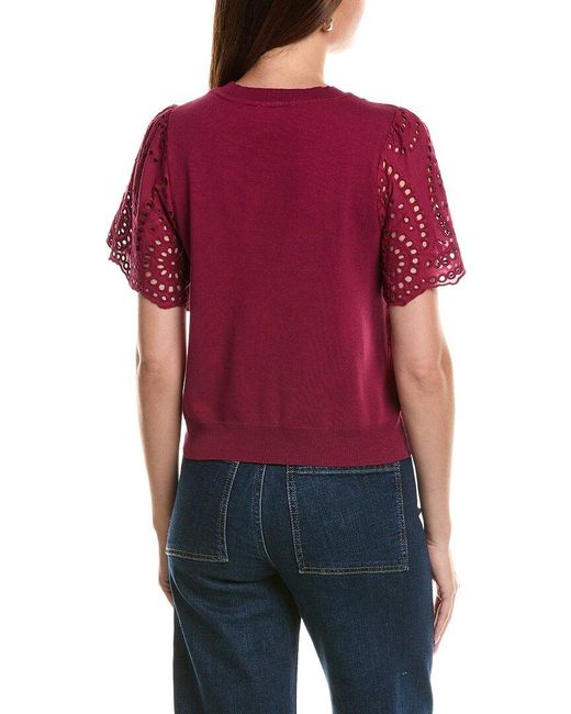 Nanette Lepore Red Short Sleeve Top