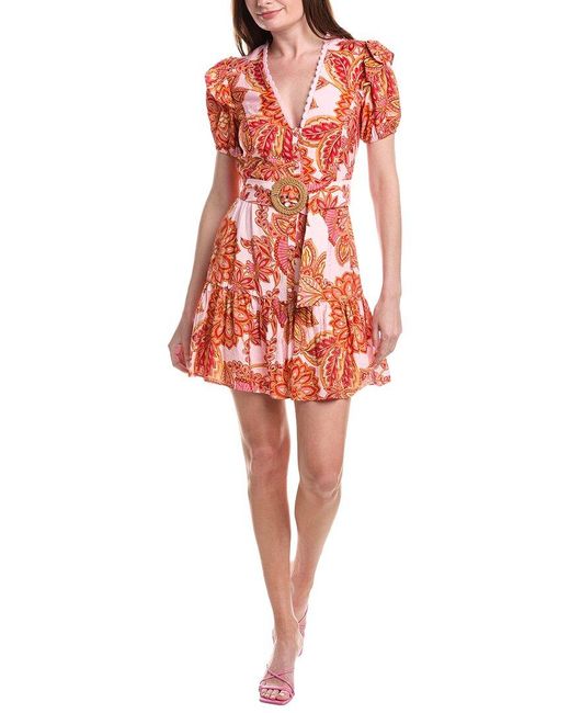 Adrianna Papell Red Belted Shirtdress