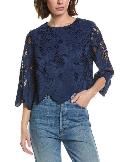 Lilly Pulitzer Blue Amabel Cropped Top