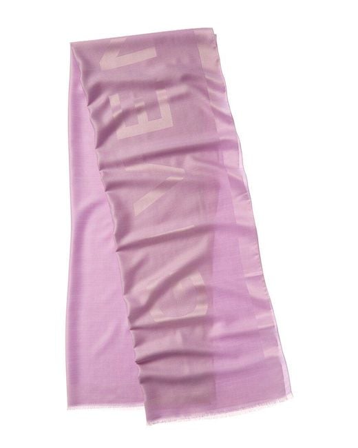 Givenchy Purple 4G Logo Silk Scarf