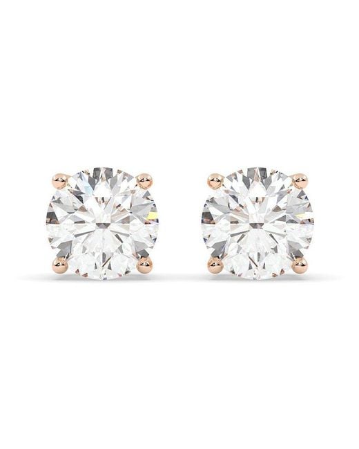 Lab Grown Diamonds White 14K Rose 1.50 Ct. Tw. Lab-Grown Diamond Earrings