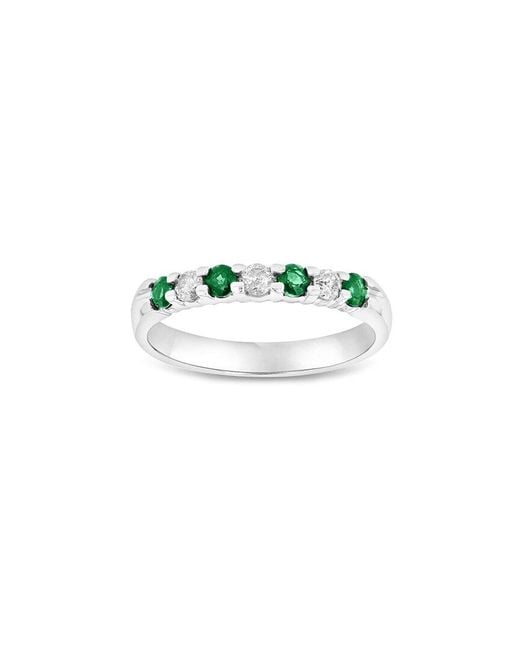 Diana M White Fine Jewelry 14k 0.35 Ct. Tw. Diamond & Emerald Ring