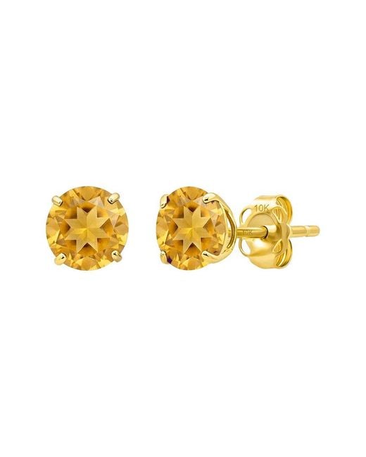 MaxColor Metallic 14K 1.40 Ct. Tw. Citrine Stud Earrings
