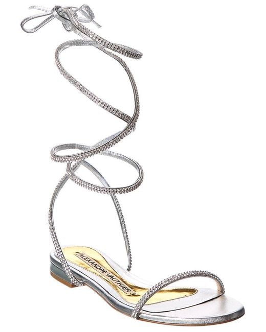 Alexandre Vauthier White Amina Leather Sandal