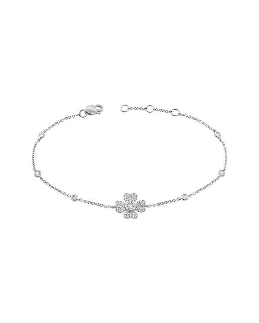 Sabrina Designs White 14K 0.32 Ct. Tw. Diamond Flower Bracelet