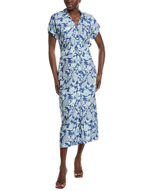 J.McLaughlin Blue Cetara Silk-Blend Dress