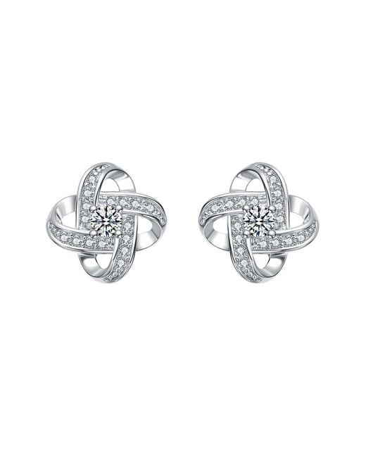 Rachel Glauber White Diamond Cz Earrings