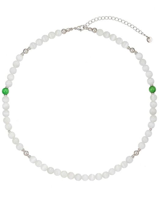 Eye Candy LA White Agate Andrea Beaded Necklace