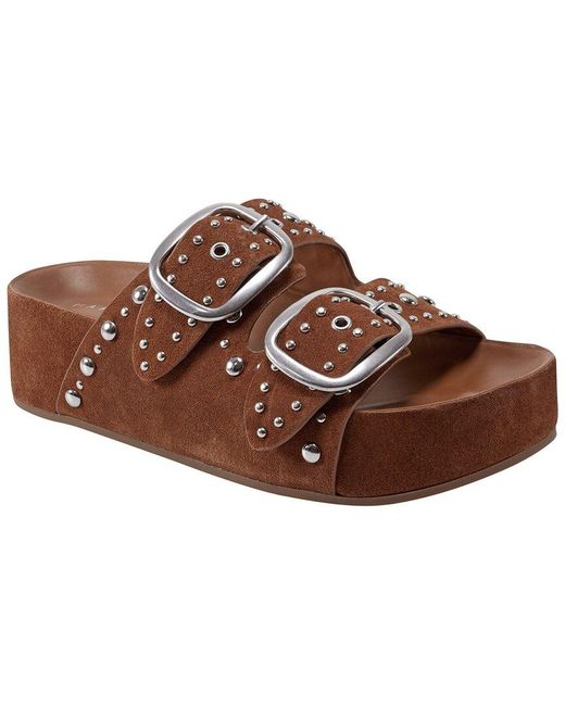 Marc Fisher Brown Sayge Suede Sandal