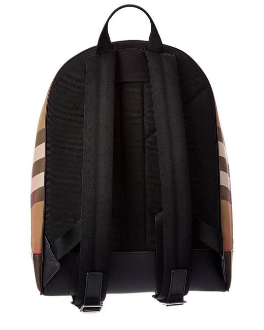 Burberry Brown Check Canvas Backpack for men